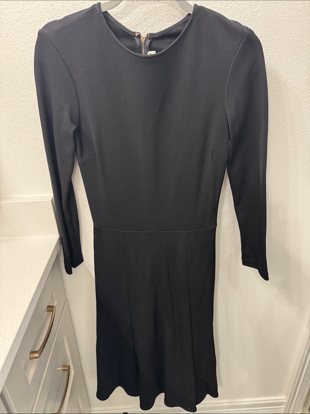 Apiece Apart Black Long-Sleeve Fit & Flare Dress